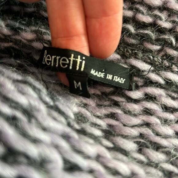 Berretti M Wool Alpaca Mohair Sweater Cardigan Button Chunky Made in Italy MED - Picture 16 of 16